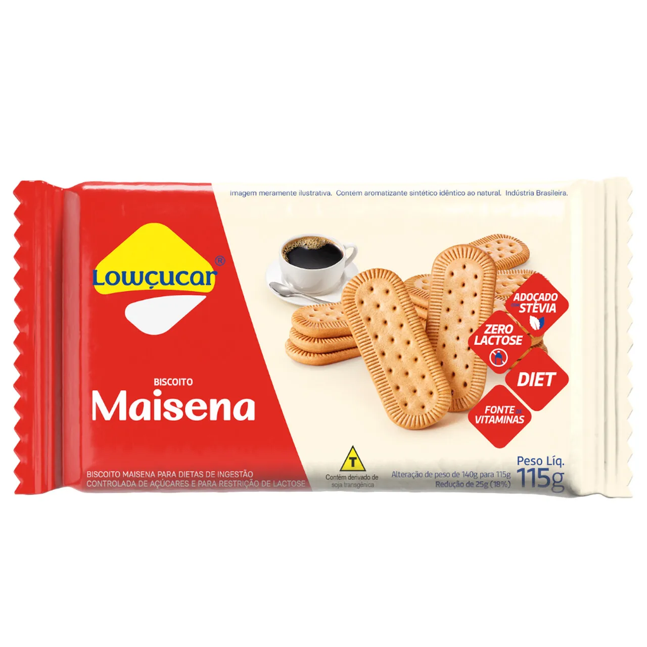 Biscoito Maisena Lowçucar Zero Adição de Açúcares 115g - Imagem 2