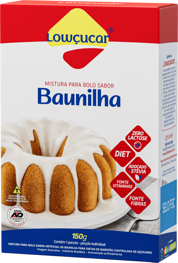Bolo de Baunilha Zero Adição de Açúcares 150G