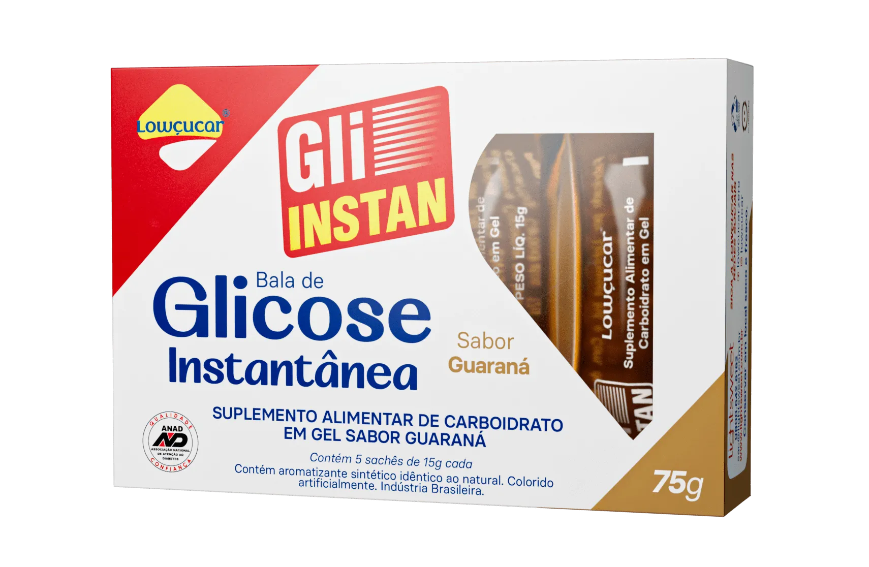 Gli-Instan Lowçucar Sabor Guaraná Glicose Instantânea 5X15G