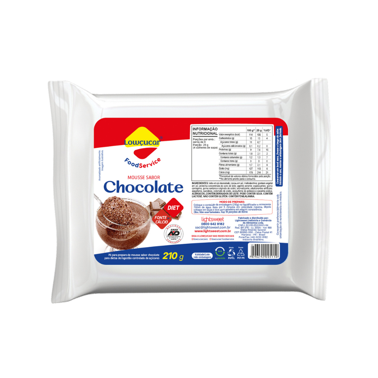 Mousse Lowçucar Zero Açúcares 210g - Imagem 3