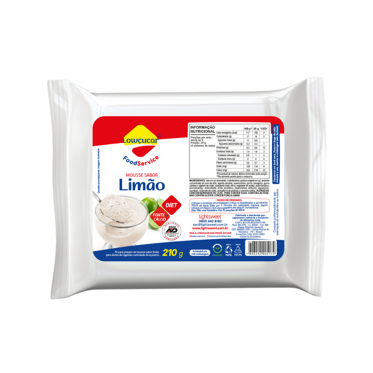 Mousse Lowçucar Zero Açúcares 210g - Imagem 2